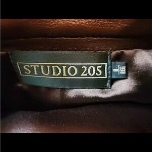 Studio 205 brown leather midi skirt size 6